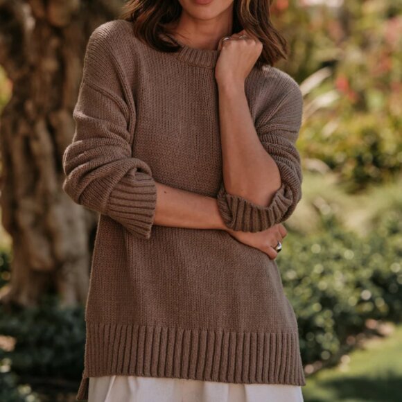 Jenni Kayne Boyfriend Crewneck Taupe EXCELLENT PRELOVED - Picture 1 of 17